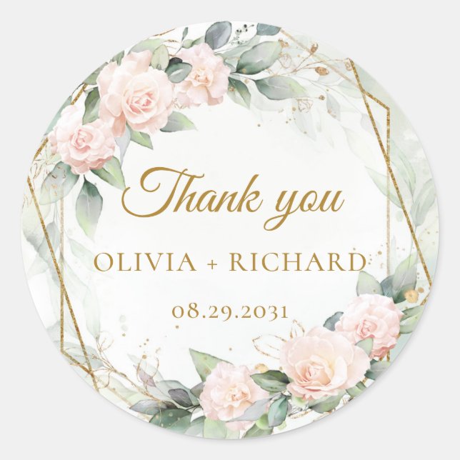 Boda pegatina de Boho ruidosa vegetación y marco d (Anverso)