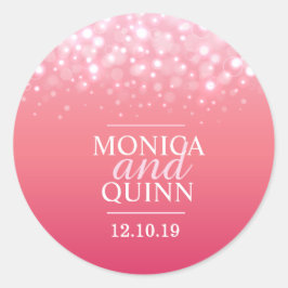 Boda pegatina de burbujas de champán rosa
