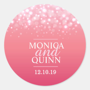 Boda pegatina de burbujas de champán rosa