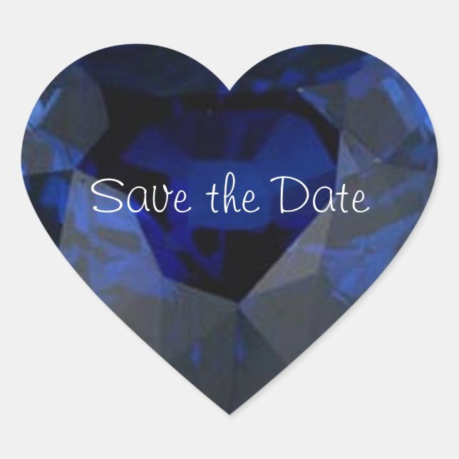 Boda Pegatina de Heart Sapphire (Anverso)