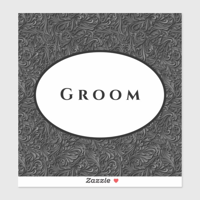 Boda Pegatina Groom (Hoja)