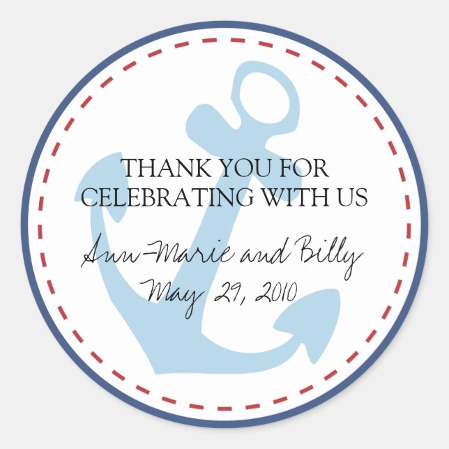 Boda Pegatina Monograma - ¡Personalízalo! (Anverso)