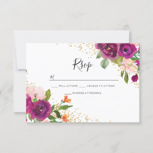 Boda Perfecta: Flor Rosa de Burdeos RSVP