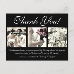 Boda personalizable Gracias Tarjeta 3 Fotos