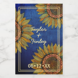 Boda personalizada de Sunflower Rustic Navy Blue