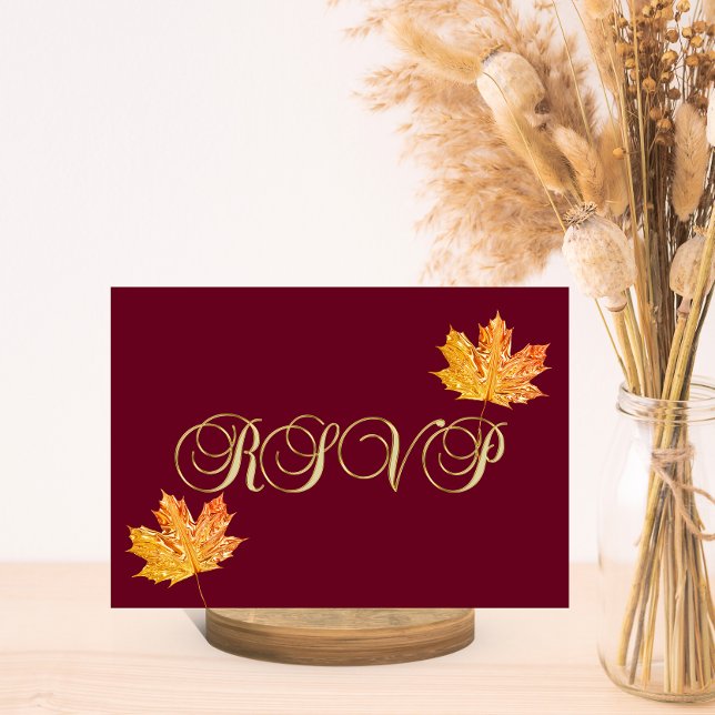 Boda personalizada elegante de otoño burgundy RSVP (Subido por el creador)