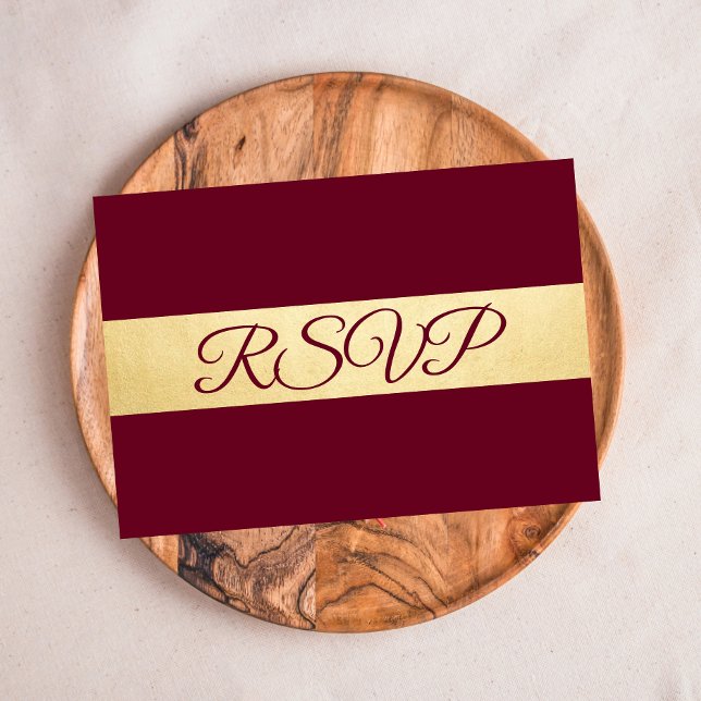 Boda Personalizada Elegante Otoño Burgundy RSVP (Subido por el creador)