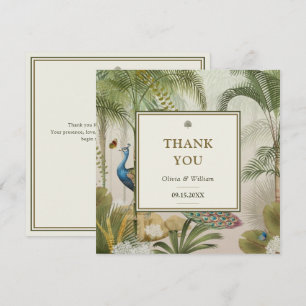 Boda personalizada Tropical Peacock Palm Gracias