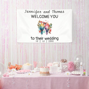 Boda personalizado Bienvenido pancarta de amor Ave