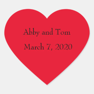 Boda personalizado con Pegatinas del corazón rojo