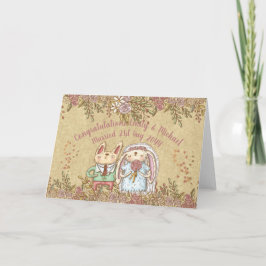 Boda personalizado de la tarjeta de conejo de novi