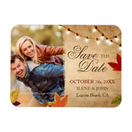 Boda personalizado de otoño salva los imanes de fo