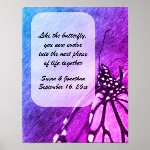 Boda personalizado del arte del lápiz de mariposa