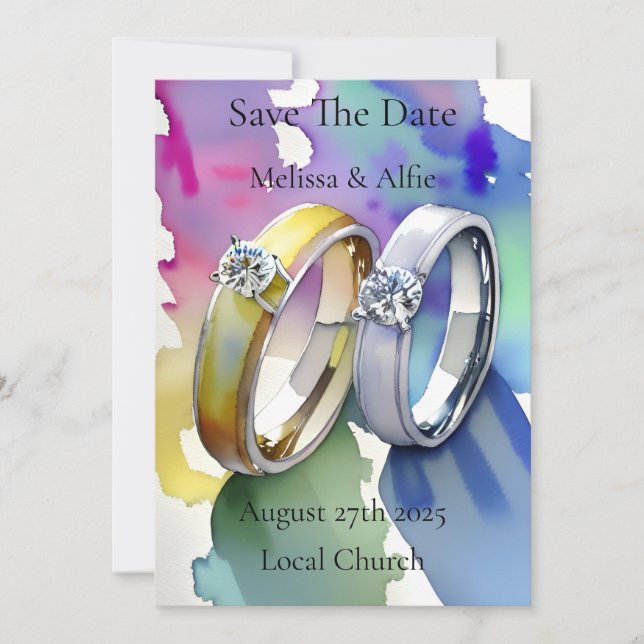 Boda personalizado o invitación a compromiso (Anverso)