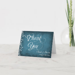 Boda personalizado ruso azul gracias a las tarjeta