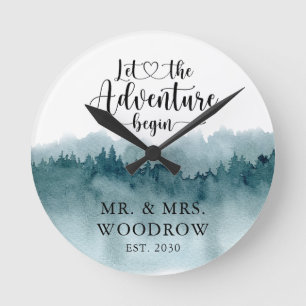 Boda personalizado ruso recién casados reloj grand