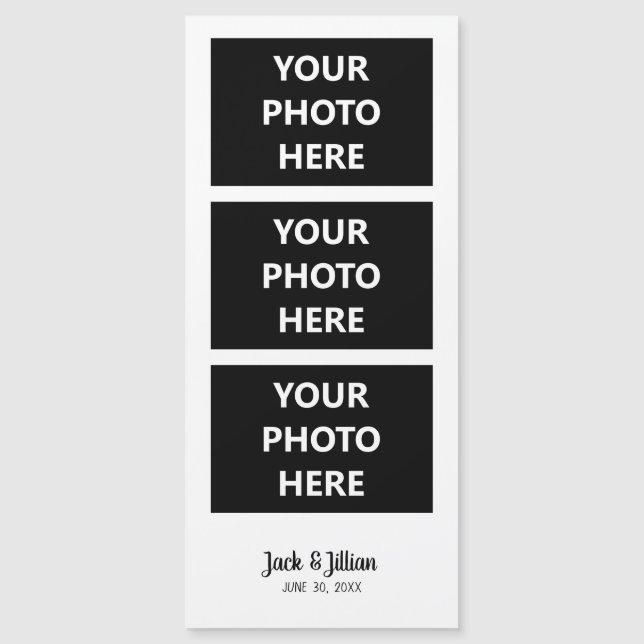 Boda Photo Booth Photo Strip Personalizado de text (Anverso)