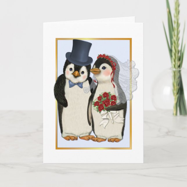 Boda pingüino - Sin tarjeta de texto (Anverso)