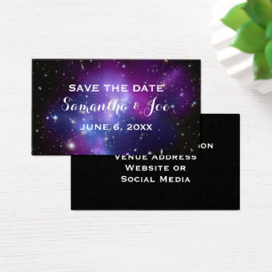 Boda Planetario Galaxia Púrpura Save the Date