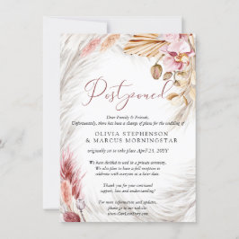 Boda pospuesta Aquarela Invitación Rosa Pálido Blu