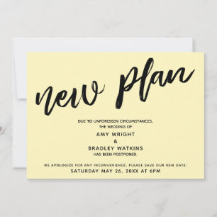 Boda pospuesta Nuevo plan Anuncio Amarillo