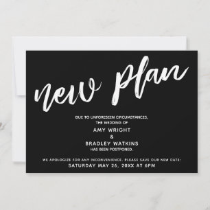 Boda pospuesta Nuevo plan Anuncio negro