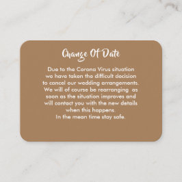 Boda Pospuesto Cambio De Fecha Invitación