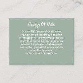 Boda Pospuesto Cambio De Fecha Invitación