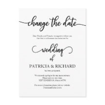 Boda pospuesto Invitación de fecha barata elegante