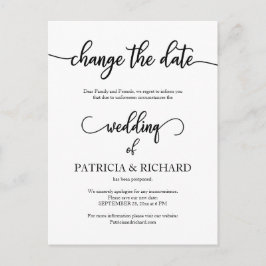 Boda pospuesto Invitación de fecha barata elegante