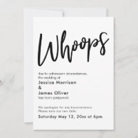 Boda pospuesto Invitación humorística de "Whoops"