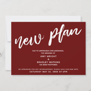 Boda pospuesto nuevo plan Invitación Borgoña