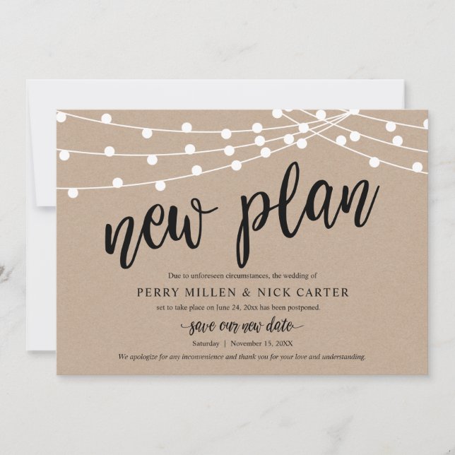 Boda pospuesto, nuevo plan, ruso, Invitación (Anverso)