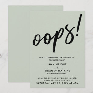 Boda pospuesto: "¡Oops!" humorístico Anuncio