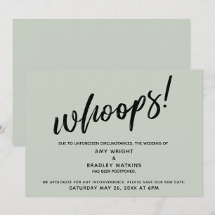 Boda pospuesto: "¡Uy!" humorístico Tarjeta de sele