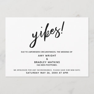 Boda pospuesto: "¡Yikes!" Anuncio