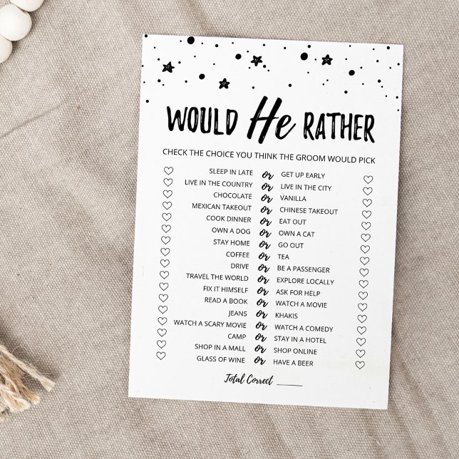 Boda Prefiere una tarjeta de juego editable (Subido por el creador)