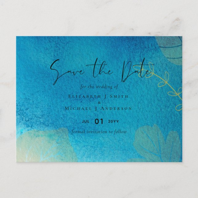 BODA PRESUPUESTO Invitaciones de fechas de acuarel (Anverso)