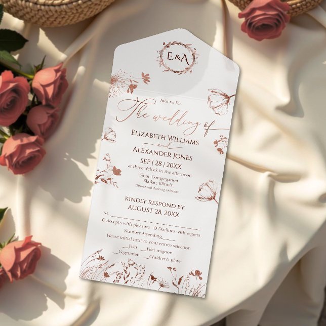 Boda Primaria Todo En Una Invitación Flor Silvestr (Subido por el creador)