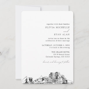 Boda Primavera Colorado Elegante Invitación en Sky