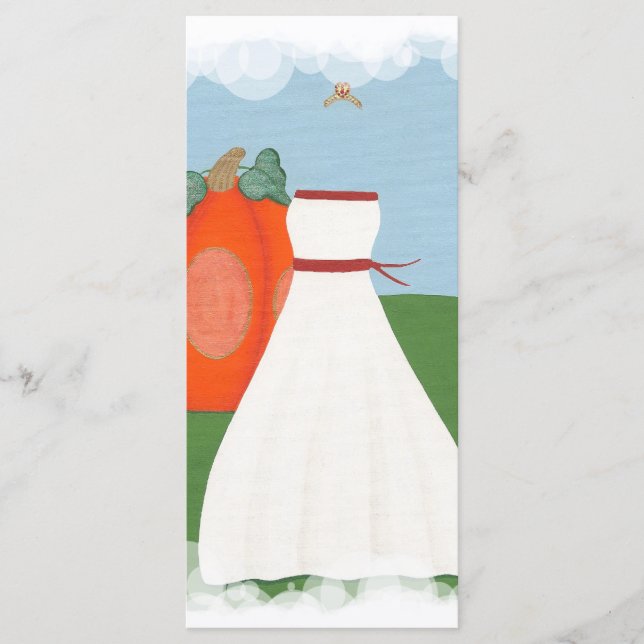 Boda Princesa Vestido, tarjetas de menú de otoño (Anverso)