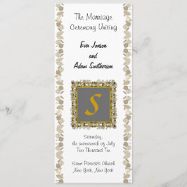 Boda Programa de Ceremonia Gold Leaf
