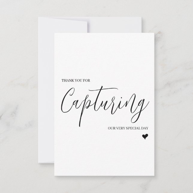 Boda Proveedor Gracias Tarjeta - Fotógrafo / Vid (Anverso)