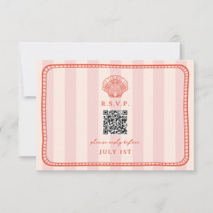 Boda QR RSVP de shell de banda rosa de código QR
