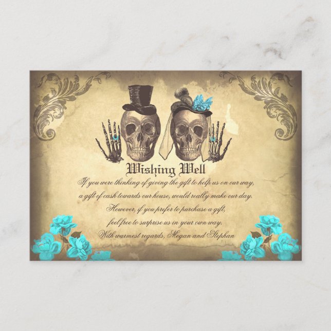 boda que desea tarjetas de cosecha de calavera (Anverso)