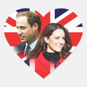 Boda Real - Pegatinas de William & Kate Heart