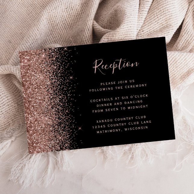 Boda Recepción Borde Glitter Rosa Dorado (Subido por el creador)