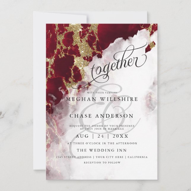 BODA | Red Ruby Geode Watercolor Barefoot Bride™ (Anverso)