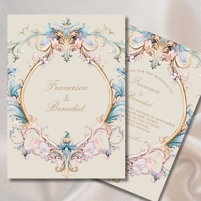 Boda Regencia Elegante Invitación Barroca Vintage (Subido por el creador)