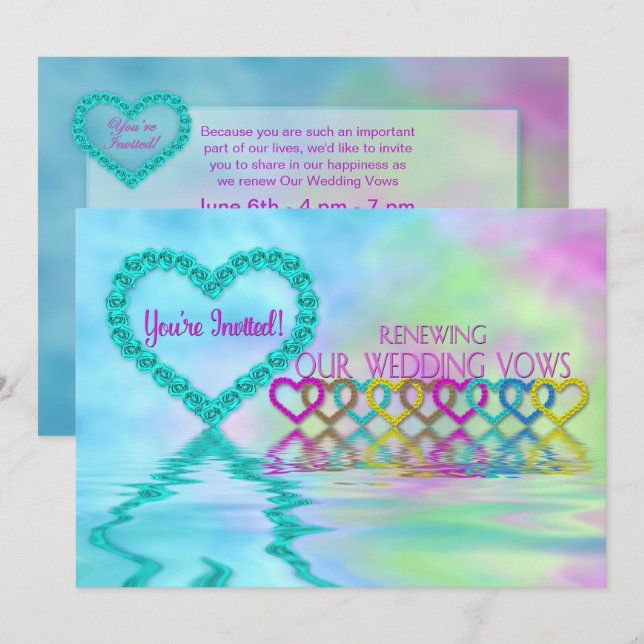 Boda Renovación de la invitación a los votos - Ros (Anverso / Reverso)